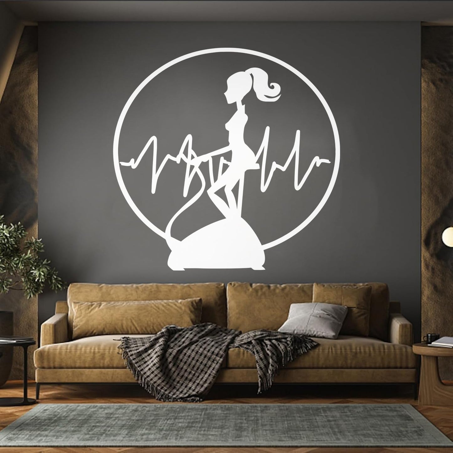 Wall Vinyl Sticker Decor Fitnesscenter Gymnastics Cardio Training Sports Woman Girl Self Adhesive