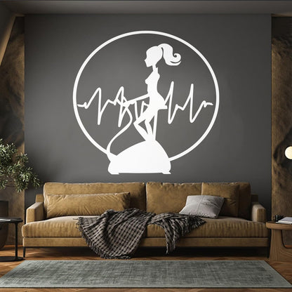 Wall Vinyl Sticker Decor Fitnesscenter Gymnastics Cardio Training Sports Woman Girl Self Adhesive