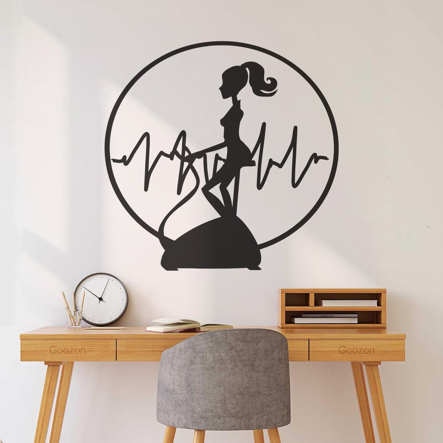 Wall Vinyl Sticker Decor Fitnesscenter Gymnastics Cardio Training Sports Woman Girl Self Adhesive