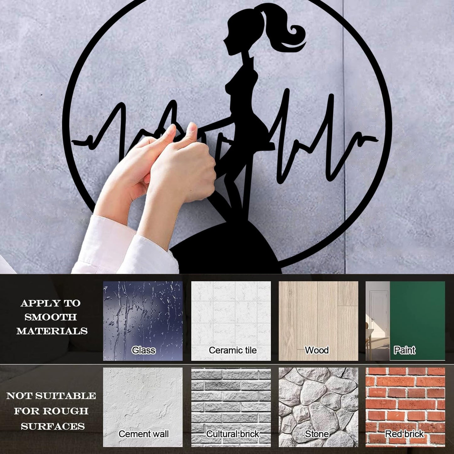 Wall Vinyl Sticker Decor Fitnesscenter Gymnastics Cardio Training Sports Woman Girl Self Adhesive