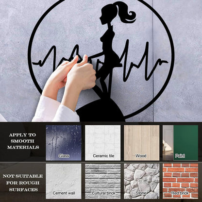 Wall Vinyl Sticker Decor Fitnesscenter Gymnastics Cardio Training Sports Woman Girl Self Adhesive