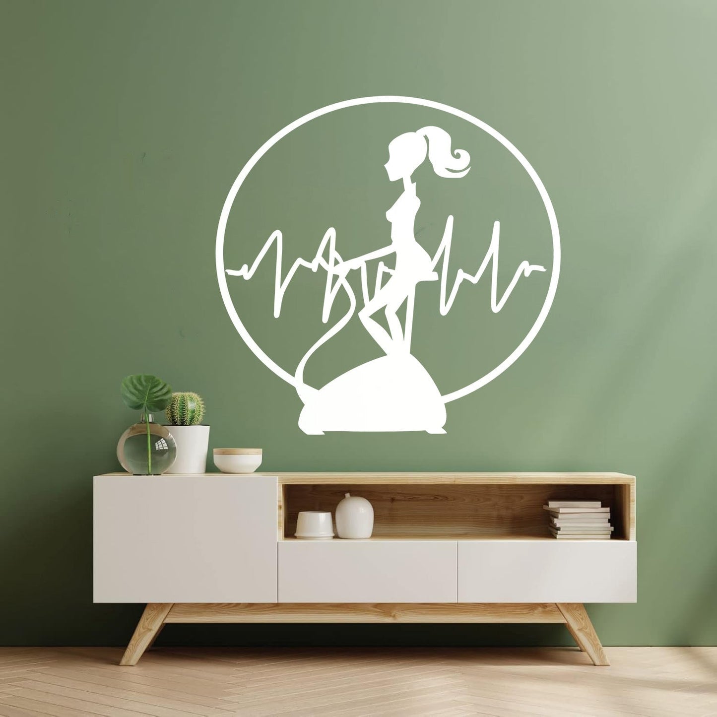 Wall Vinyl Sticker Decor Fitnesscenter Gymnastics Cardio Training Sports Woman Girl Self Adhesive