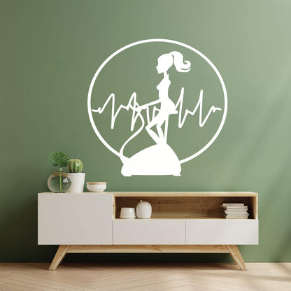 Wall Vinyl Sticker Decor Fitnesscenter Gymnastics Cardio Training Sports Woman Girl Self Adhesive