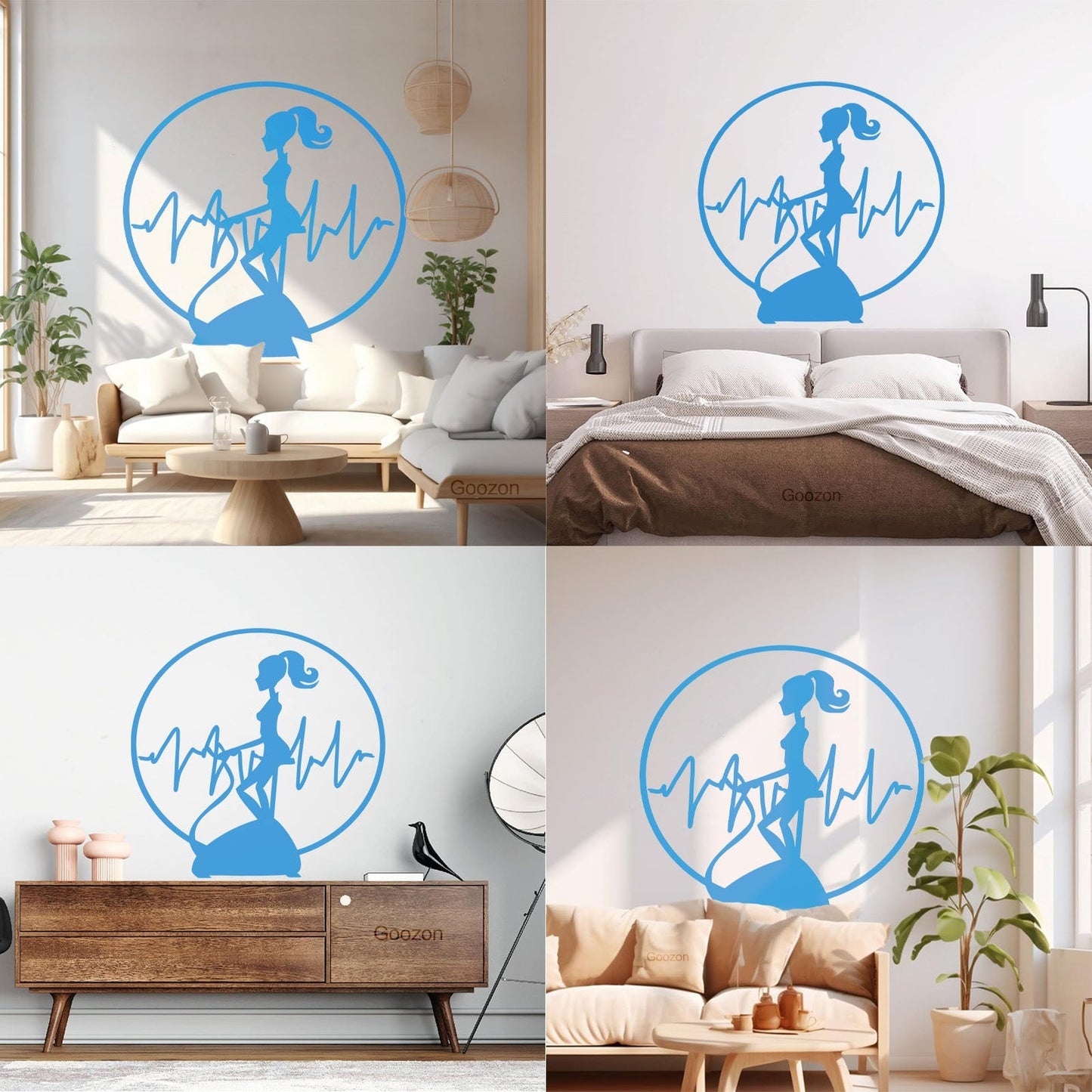 Wall Vinyl Sticker Decor Fitnesscenter Gymnastics Cardio Training Sports Woman Girl Self Adhesive