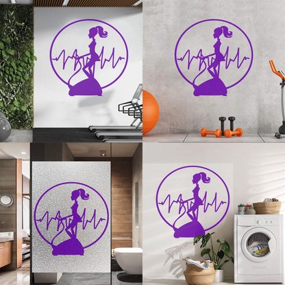 Wall Vinyl Sticker Decor Fitnesscenter Gymnastics Cardio Training Sports Woman Girl Self Adhesive