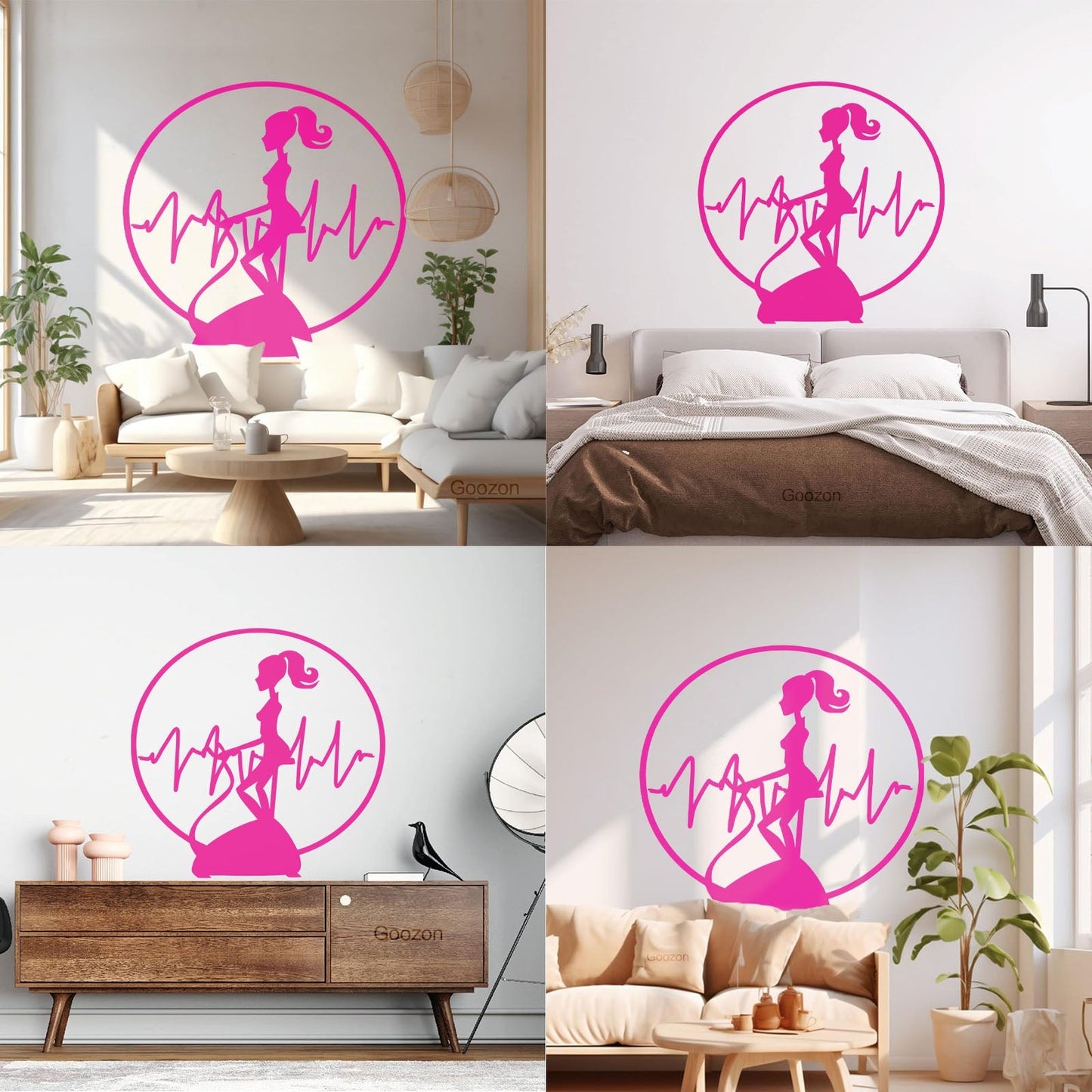 Wall Vinyl Sticker Decor Fitnesscenter Gymnastics Cardio Training Sports Woman Girl Self Adhesive