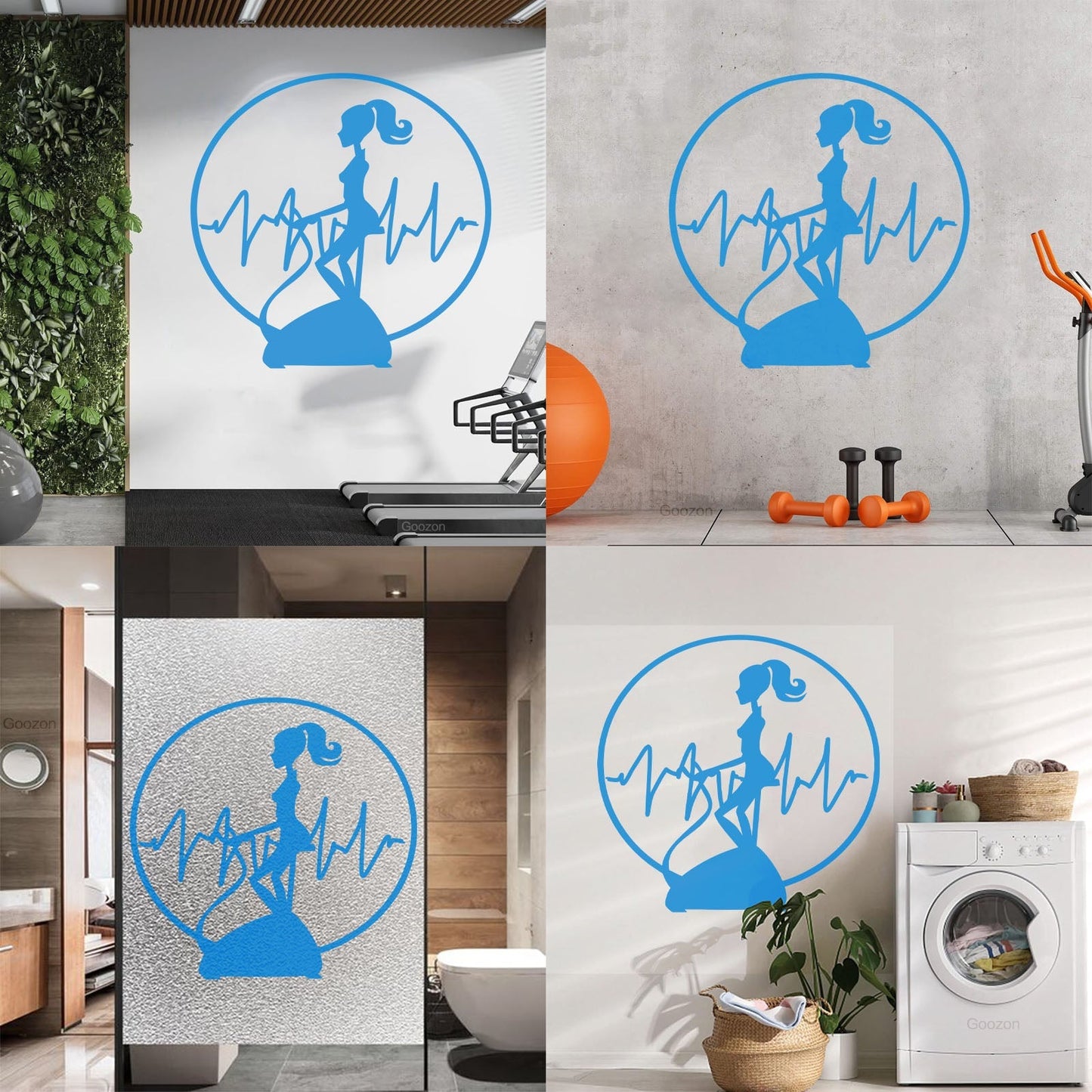 Wall Vinyl Sticker Decor Fitnesscenter Gymnastics Cardio Training Sports Woman Girl Self Adhesive
