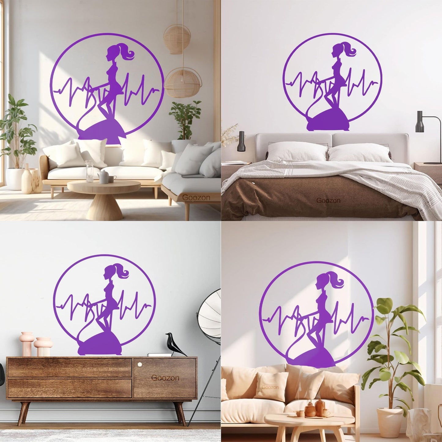 Wall Vinyl Sticker Decor Fitnesscenter Gymnastics Cardio Training Sports Woman Girl Self Adhesive