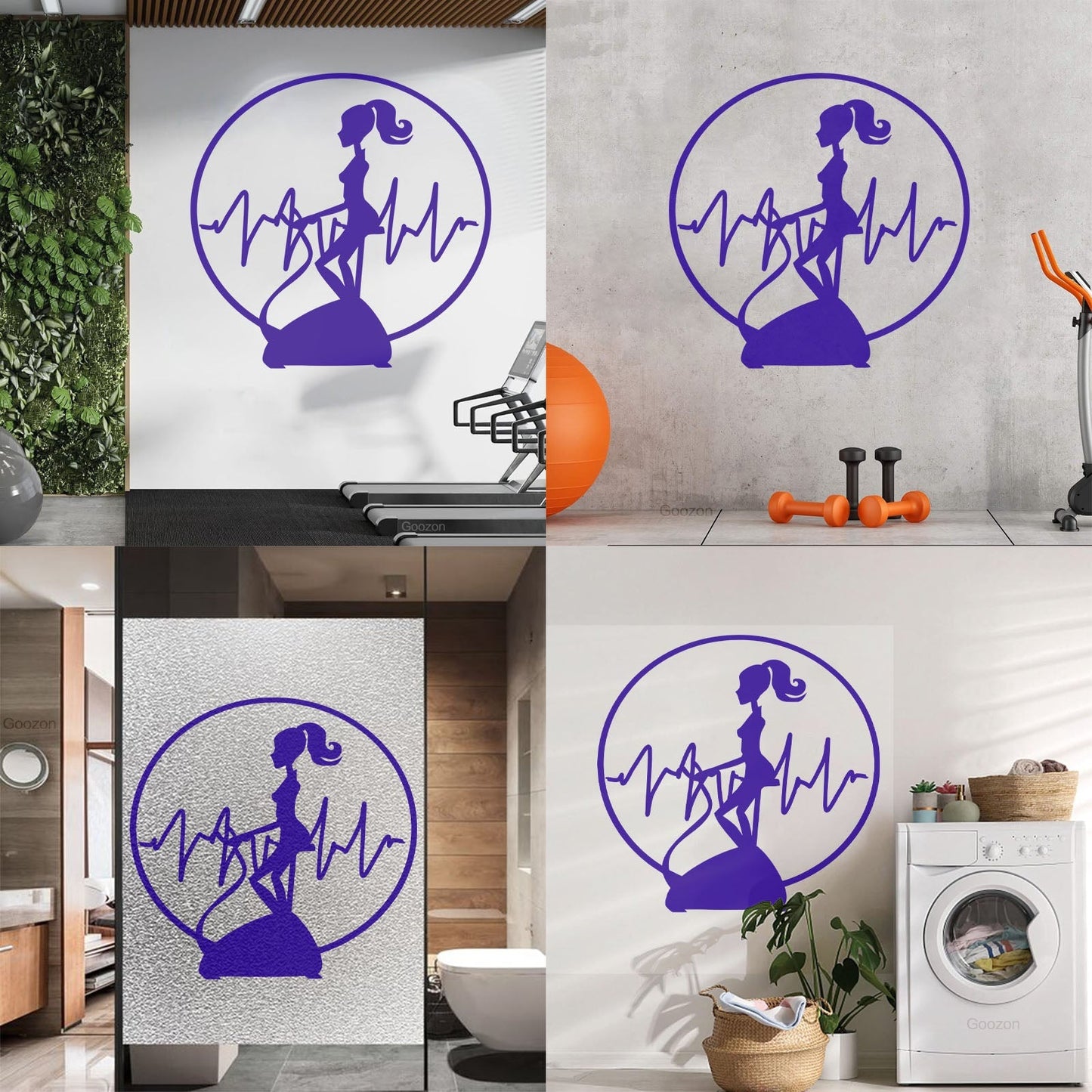 Wall Vinyl Sticker Decor Fitnesscenter Gymnastics Cardio Training Sports Woman Girl Self Adhesive
