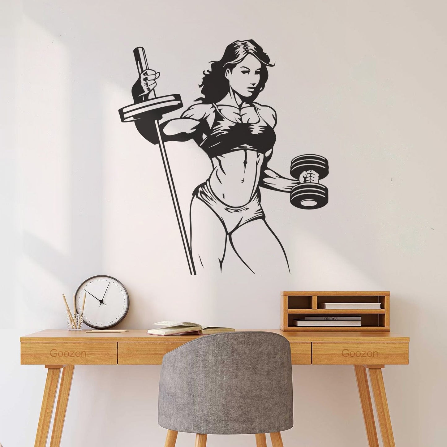 Fine Carving Stickers Fitnesscenter Woman Gymnastics Sports Girl Do Not Damage The Wall Surface