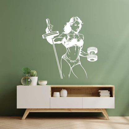 Fine Carving Stickers Fitnesscenter Woman Gymnastics Sports Girl Do Not Damage The Wall Surface