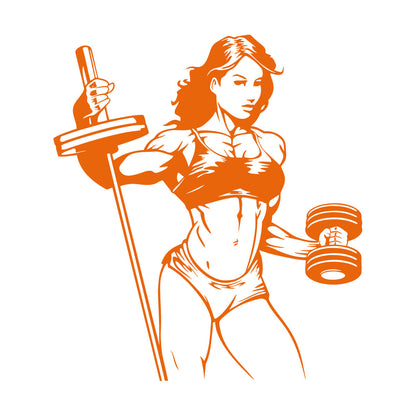 Fine Carving Stickers Fitnesscenter Woman Gymnastics Sports Girl Do Not Damage The Wall Surface