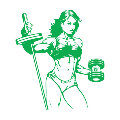 Fine Carving Stickers Fitnesscenter Woman Gymnastics Sports Girl Do Not Damage The Wall Surface