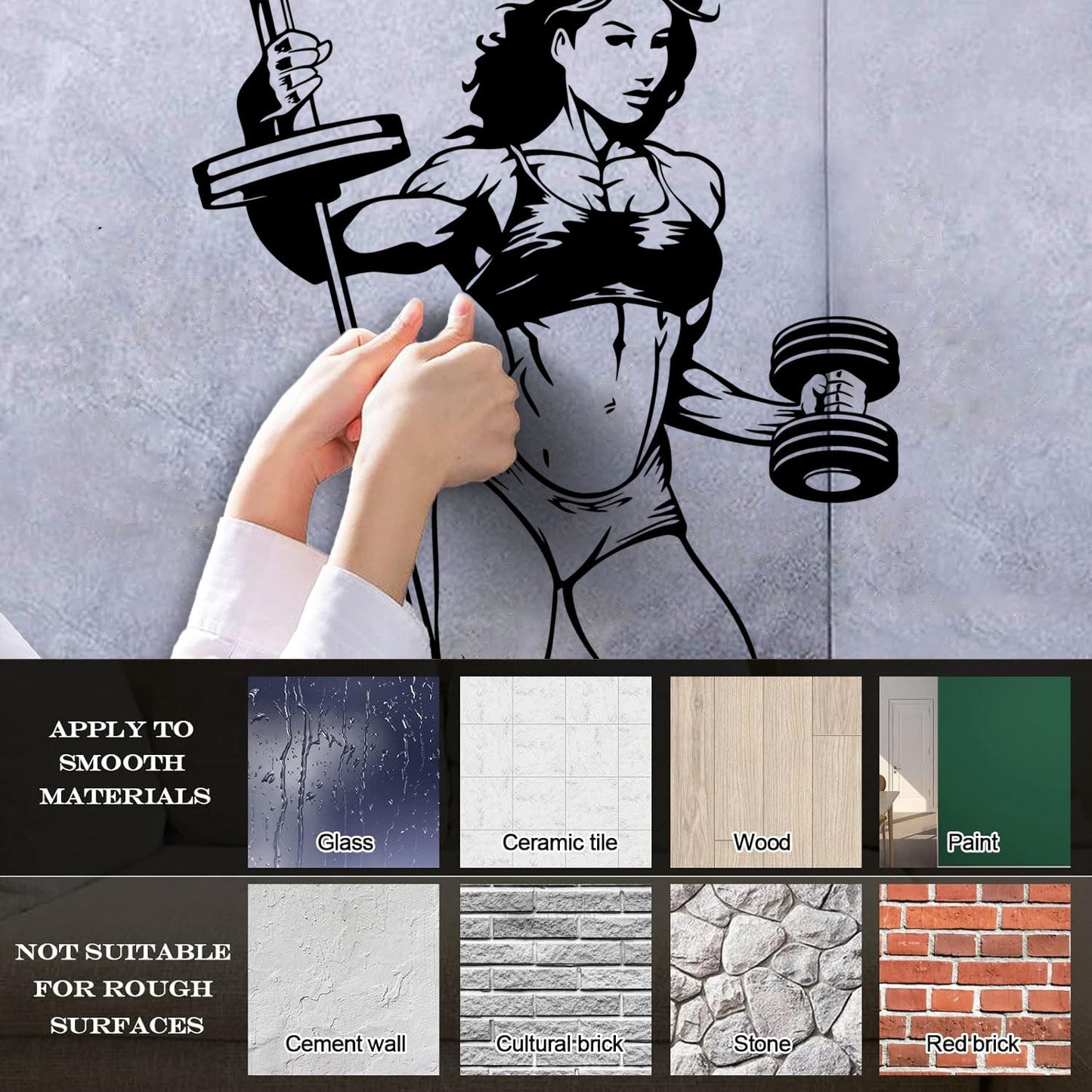 Fine Carving Stickers Fitnesscenter Woman Gymnastics Sports Girl Do Not Damage The Wall Surface