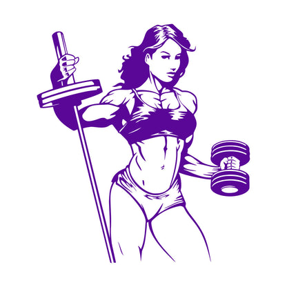 Fine Carving Stickers Fitnesscenter Woman Gymnastics Sports Girl Do Not Damage The Wall Surface