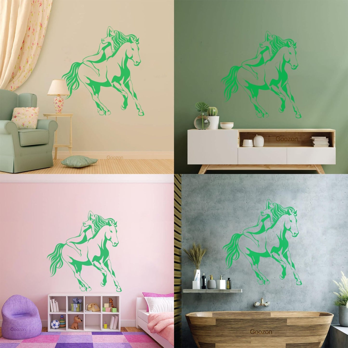 Vinyl Art Sticker Galloping Horse Appeal Woman Girl Easy Installation
