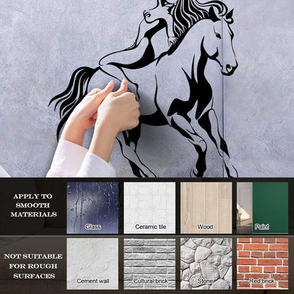 Vinyl Art Sticker Galloping Horse Appeal Woman Girl Easy Installation
