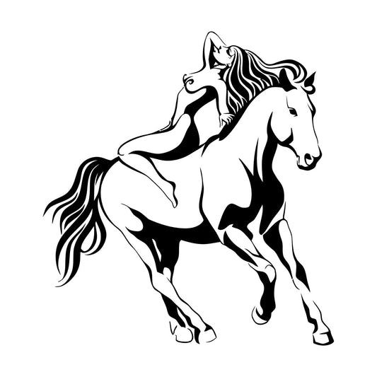 Vinyl Art Sticker Galloping Horse Appeal Woman Girl Easy Installation