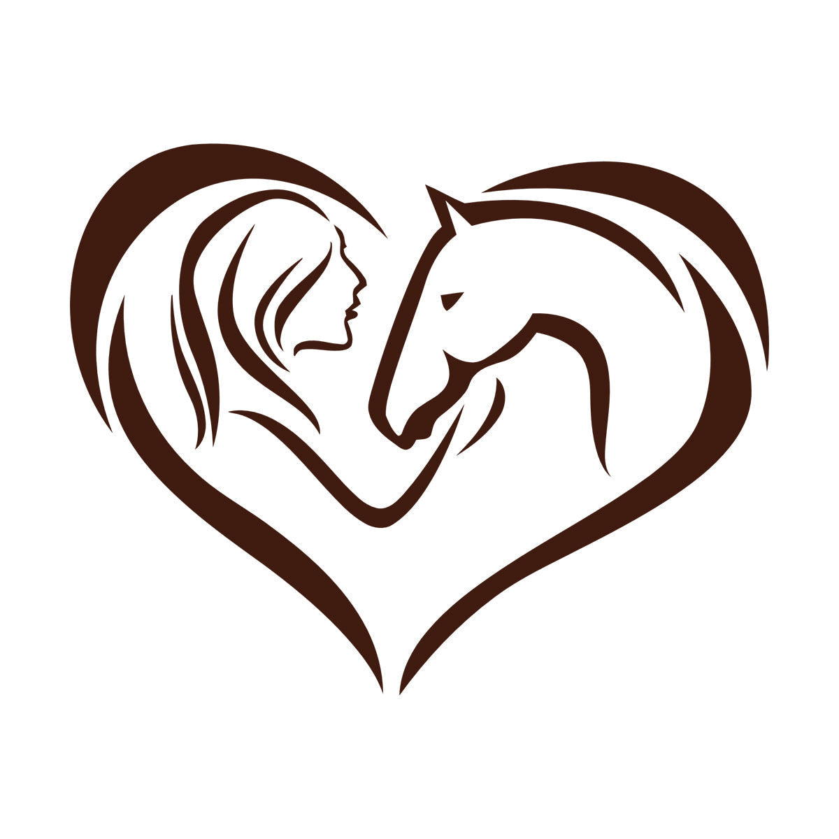 Engraving Decals Girl Horse Heart Woman Love Animal Ation Car Body Decoration