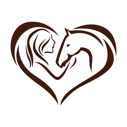 Engraving Decals Girl Horse Heart Woman Love Animal Ation Car Body Decoration