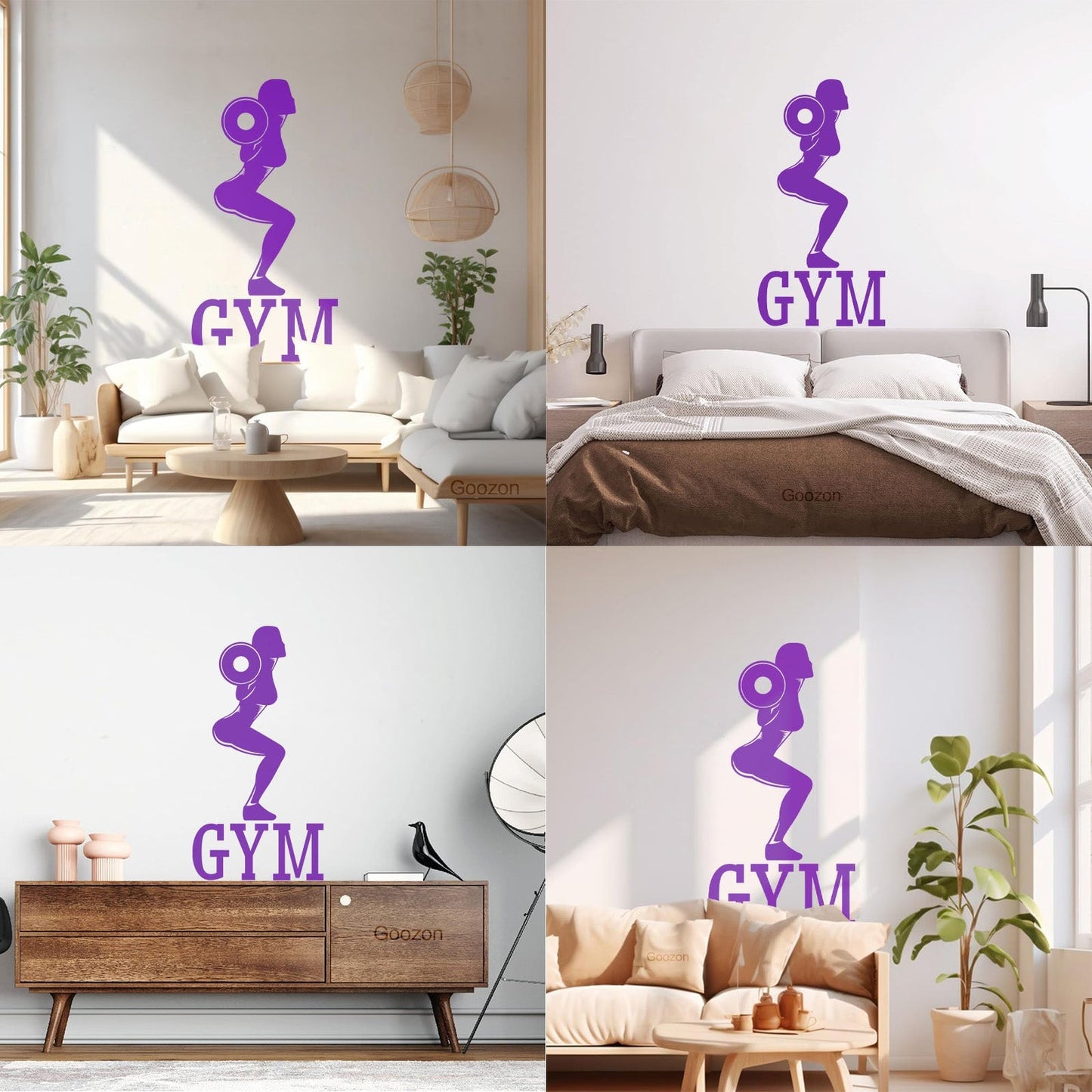 Wall Decals Pvc Gymnastics Fitnesscenter Woman Bodybuilding Sports Girl Easy Installation