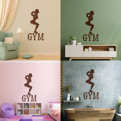 Wall Decals Pvc Gymnastics Fitnesscenter Woman Bodybuilding Sports Girl Easy Installation