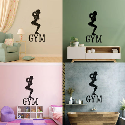 Wall Decals Pvc Gymnastics Fitnesscenter Woman Bodybuilding Sports Girl Easy Installation