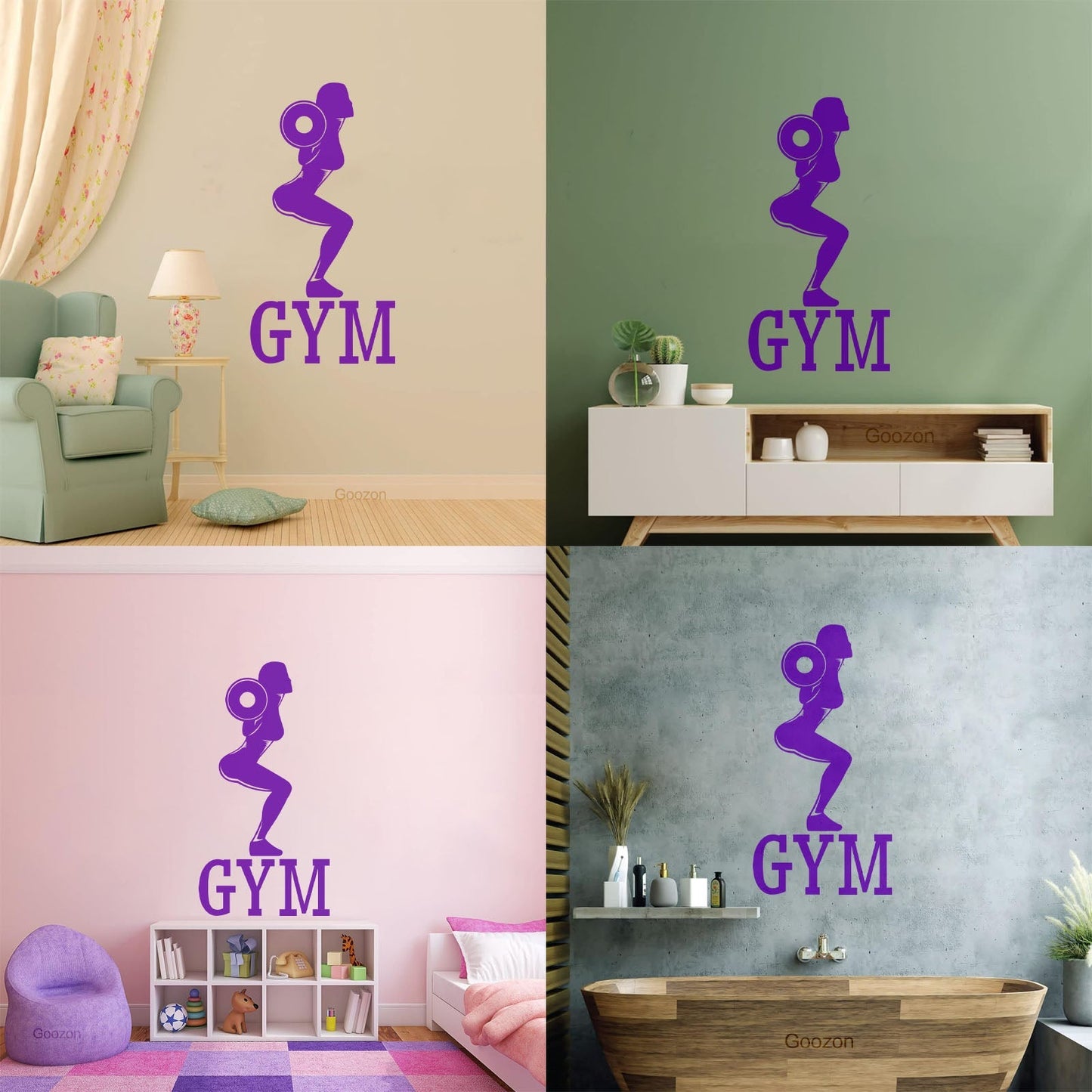 Wall Decals Pvc Gymnastics Fitnesscenter Woman Bodybuilding Sports Girl Easy Installation