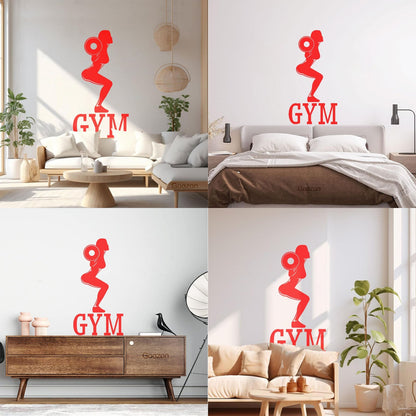 Wall Decals Pvc Gymnastics Fitnesscenter Woman Bodybuilding Sports Girl Easy Installation