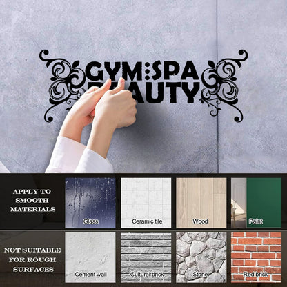 Lettering Stickers Gymnastics Spa Beauty Woman Girl Sports Ation Art Mural Painting