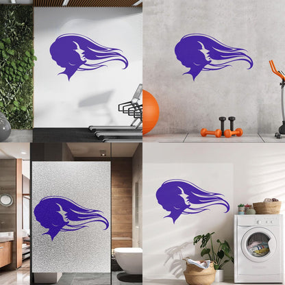 Vinyl Wall Stickers Hair Salon Beauty Hairstyle Woman Fashion Girl Waterproof