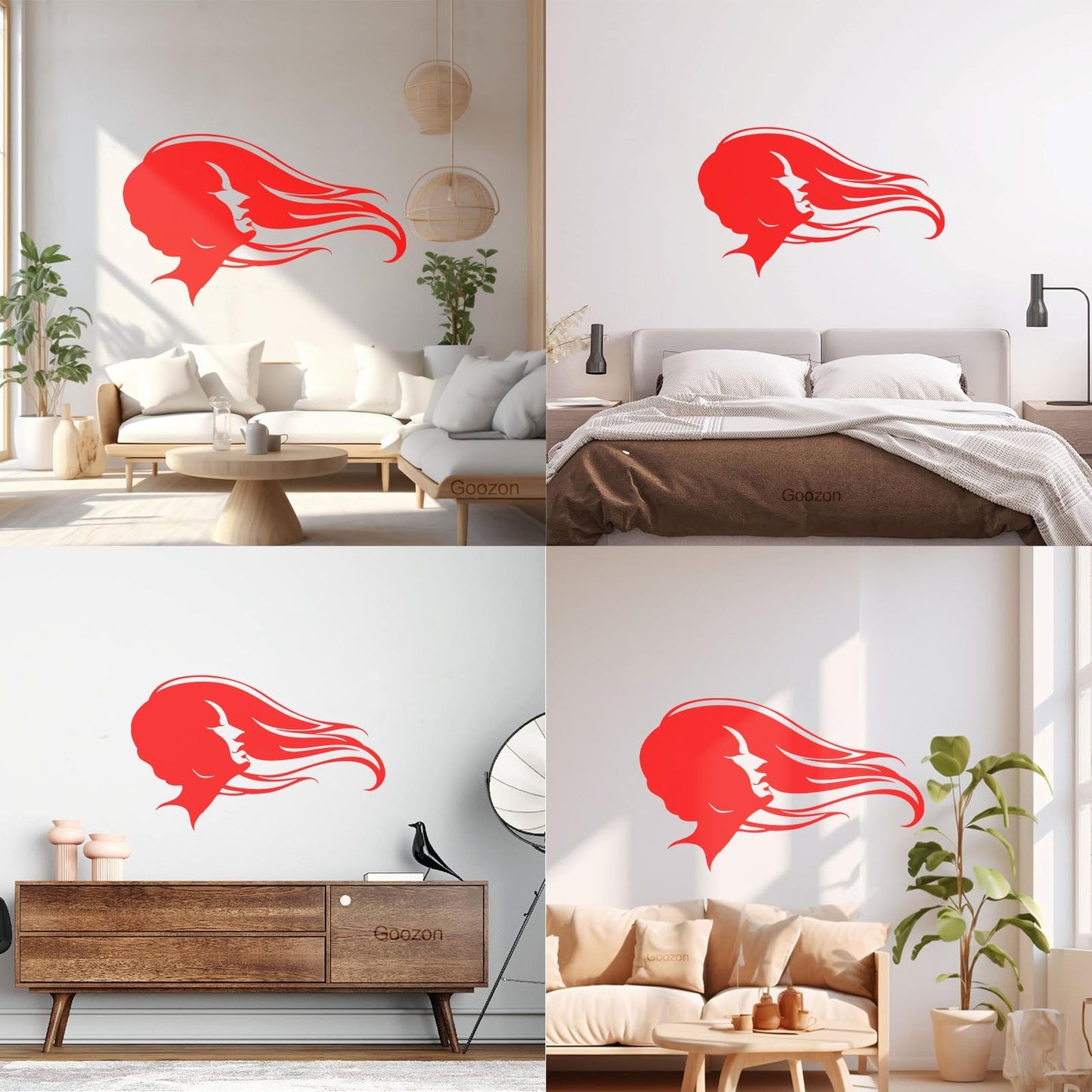 Vinyl Wall Stickers Hair Salon Beauty Hairstyle Woman Fashion Girl Waterproof