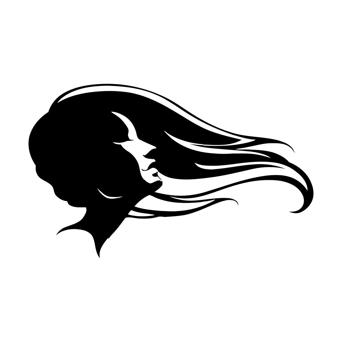 Vinyl Wall Stickers Hair Salon Beauty Hairstyle Woman Fashion Girl Waterproof