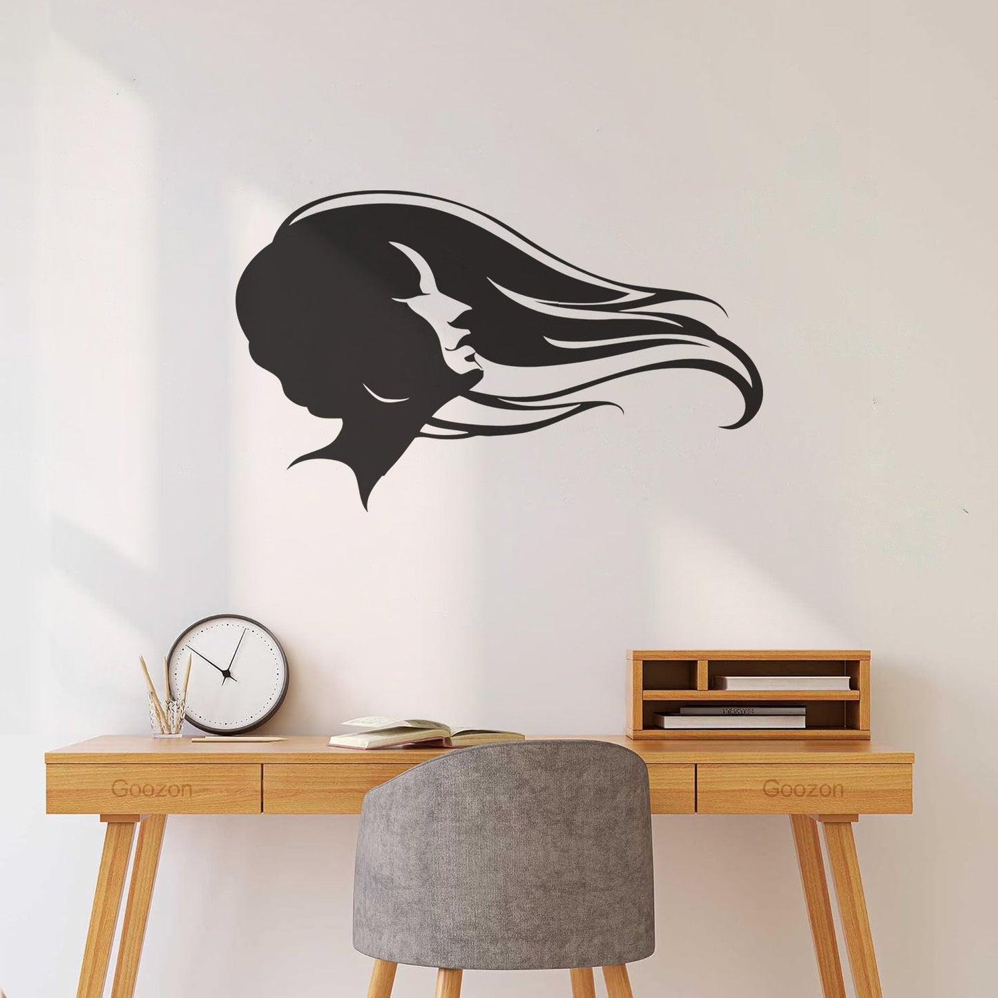 Vinyl Wall Stickers Hair Salon Beauty Hairstyle Woman Fashion Girl Waterproof