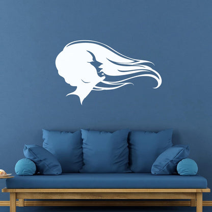 Vinyl Wall Stickers Hair Salon Beauty Hairstyle Woman Fashion Girl Waterproof