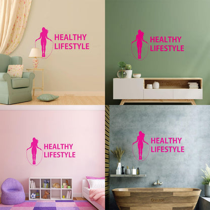 Home Female Gymnastics Healthy Lifestyle Fitnesscenter Woman Girl Vinyl Wall Decals Personalized Customization
