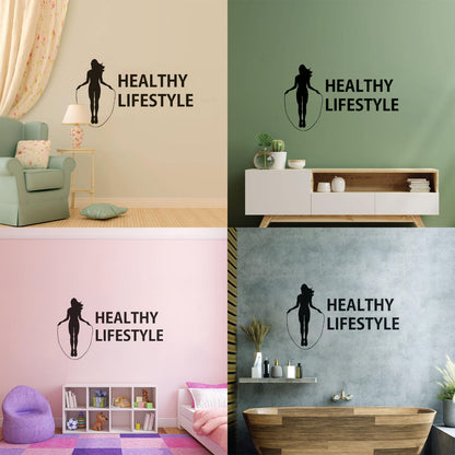Home Female Gymnastics Healthy Lifestyle Fitnesscenter Woman Girl Vinyl Wall Decals Personalized Customization