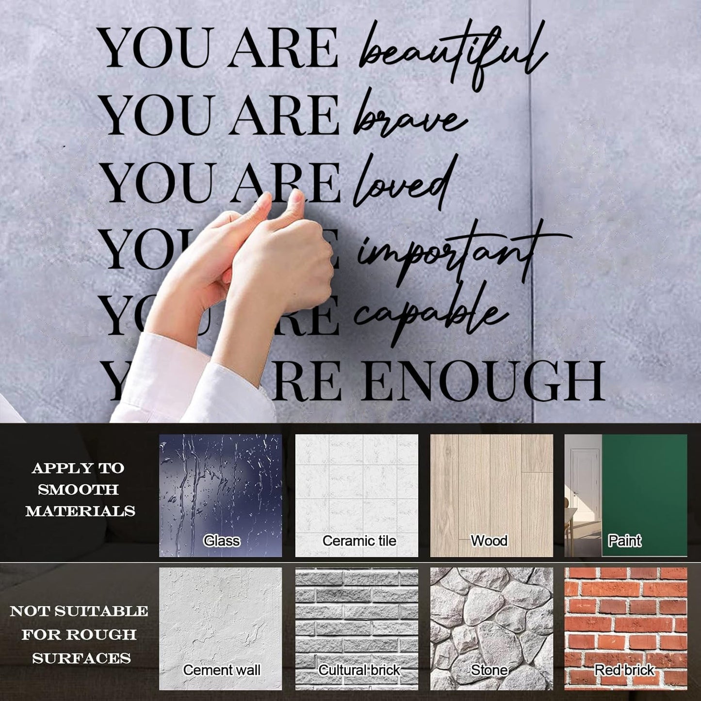 Lettering Decals Inspirational Quote Beauty Quote Woman Girl Female Self Adhesive