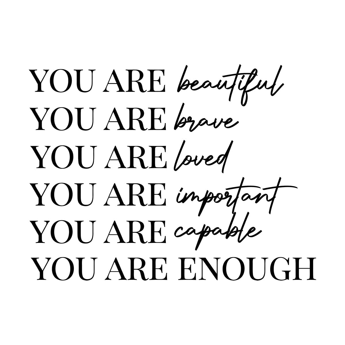 Lettering Decals Inspirational Quote Beauty Quote Woman Girl Female Self Adhesive