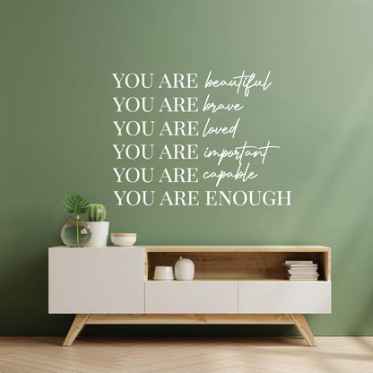 Lettering Decals Inspirational Quote Beauty Quote Woman Girl Female Self Adhesive