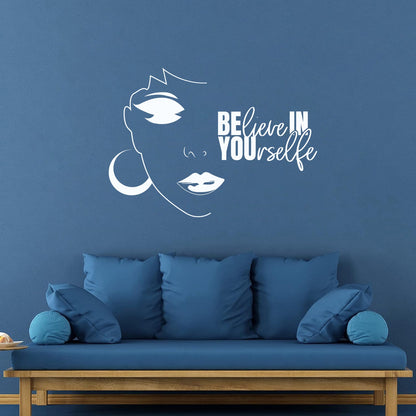 Inspirational Quote Beauty Salon Girl Woman Phrase Wall Decals Pvc Do Not Damage The Wall Surface