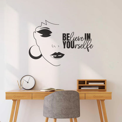 Inspirational Quote Beauty Salon Girl Woman Phrase Wall Decals Pvc Do Not Damage The Wall Surface