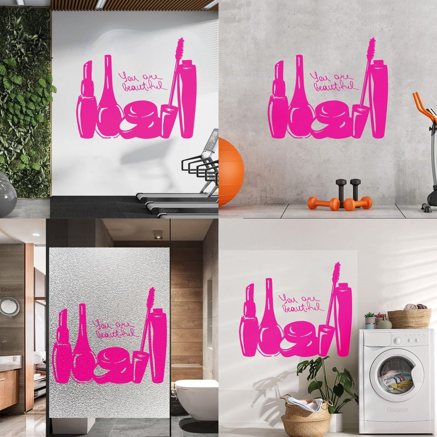 Wall Vinyl Sticker Decor Makeup Cosmetics Beauty Salon Quote Nail Girl Woman Can Modify And Add Information
