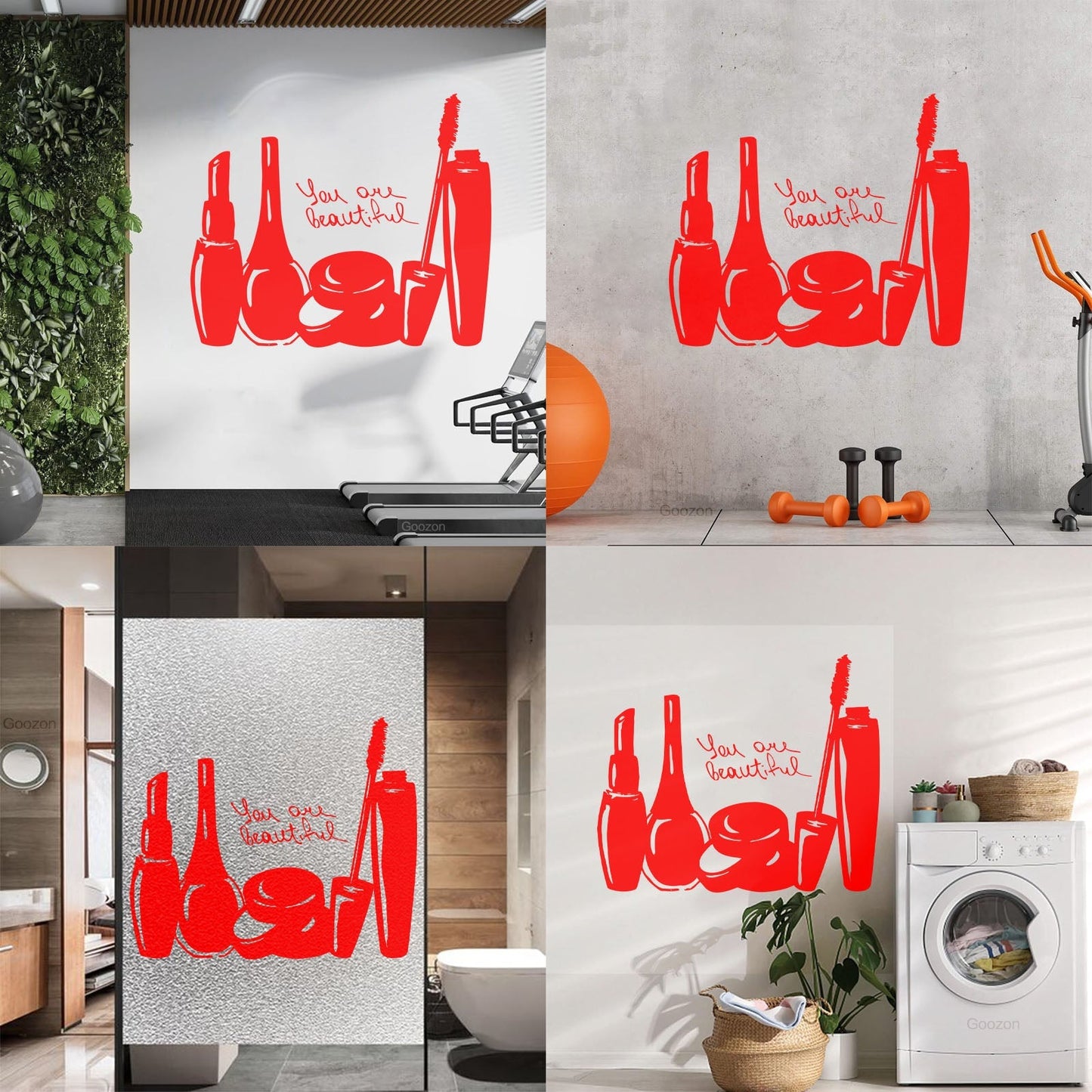 Wall Vinyl Sticker Decor Makeup Cosmetics Beauty Salon Quote Nail Girl Woman Can Modify And Add Information