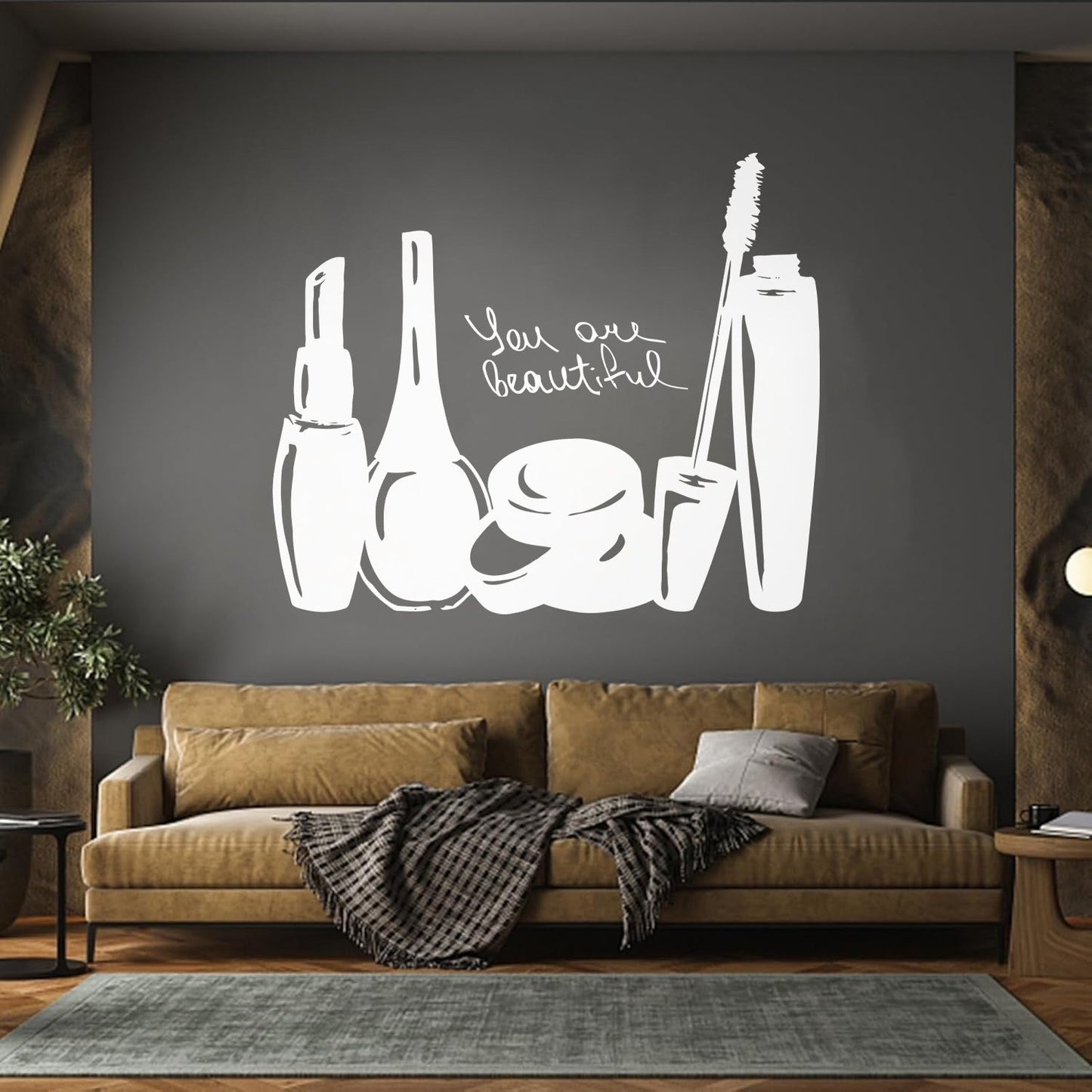 Wall Vinyl Sticker Decor Makeup Cosmetics Beauty Salon Quote Nail Girl Woman Can Modify And Add Information