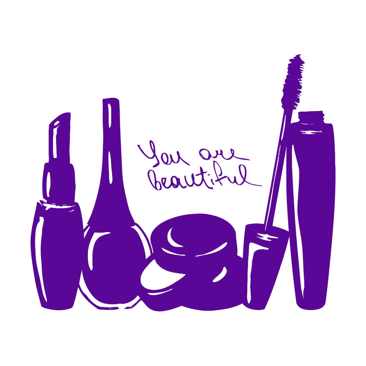 Wall Vinyl Sticker Decor Makeup Cosmetics Beauty Salon Quote Nail Girl Woman Can Modify And Add Information