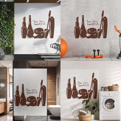 Wall Vinyl Sticker Decor Makeup Cosmetics Beauty Salon Quote Nail Girl Woman Can Modify And Add Information