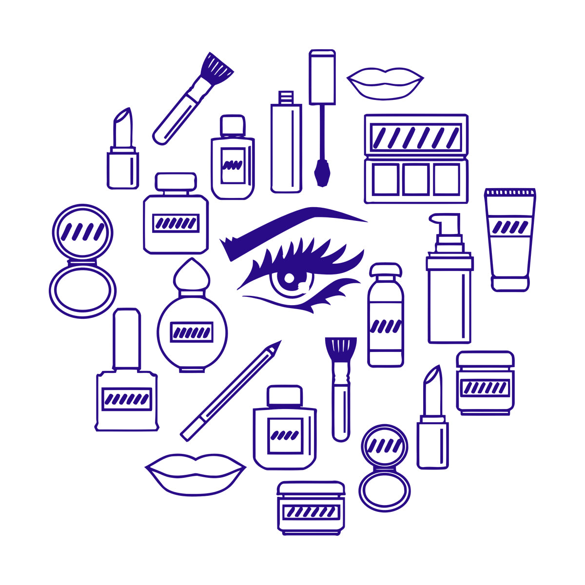 Wall Stickers Makeup Cosmetics Woman Girl Beauty Shop Wall Beautification