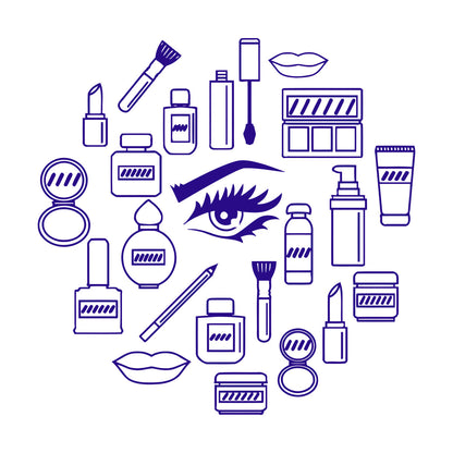 Wall Stickers Makeup Cosmetics Woman Girl Beauty Shop Wall Beautification