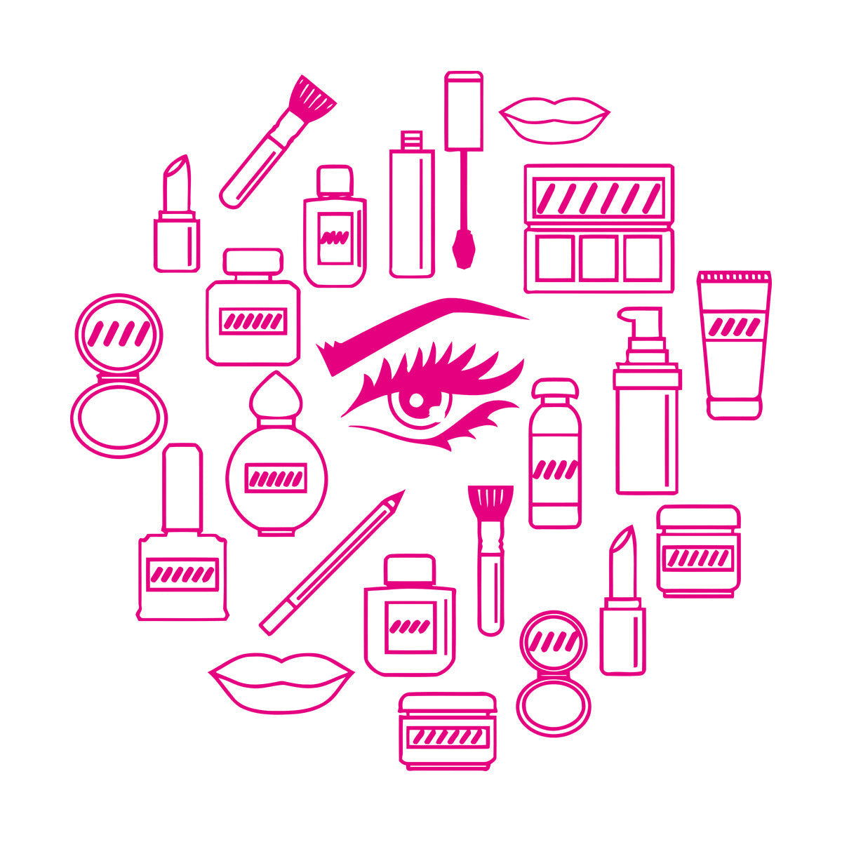 Wall Stickers Makeup Cosmetics Woman Girl Beauty Shop Wall Beautification